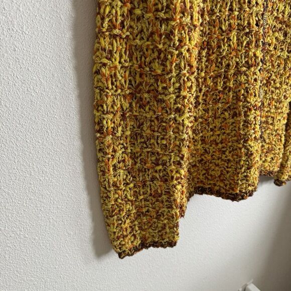 Unbranded Chunky‎ Sweater Womens Medium* Yellow Knit Cardigan Boho Hippie Artsy - Picture 13 of 16
